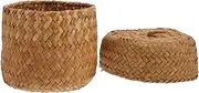 Cabilock Handmade Woven Flower Basket present Box Mini Sundries Container with Lid Natural Seagrass Design for Home Weddings Lightweight Exquisite Craftsmanship