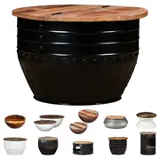 Bowl Shaped Coffee Table Solid Reclaimed Wood Living Room White/Brown vidaXL
