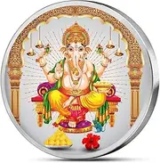 Ganesh 10 Gm Silver Coin Coloured (999) Pure Silver