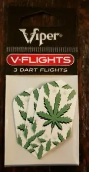1 set of 3 Viper Flights Hemp Leaf V-75 Micron Slim Flight. Fast Free Ship