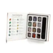 (12) Crystal Healing Gemstones Health Wellness Kit Gift Box SET