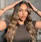 13x4 Lace Frontal Wig Preplucked Ombre Gray Blonde Real Human Hair For Women
