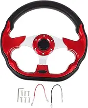 GARVALON Racing Steering Wheel Steering Wheel Replacement Automotive Steering Wheels Replacement Steering Wheel Racing Modified Steering Wheel Steering Wheel Parts Pontoon Boat Hoop Red