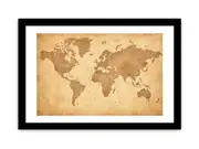 Antique World Map Framed Print