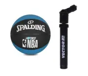 Spalding Force Blue NBA Outdoor Basketball Ball Youth Size 7 With Air Pump
