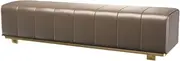 Modern Scandinavian Style Leather Bedside Bench Stool Lightweight Luxury Iron Frame Seat for Bedroom Entryway Shoe Storage 160cm Gray