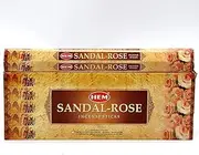 20/120 HEM Incense Sticks Nag Champa Hex Meditation Aroma Floral Home Fragrance, Sandal Rose, 120 Sticks