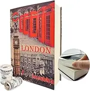 Genuine Paper Transfer Book Safe: Secret Hidden Safe, Combination Lock Included - Metal Safe Box and Protect Your Valuables Inside an Authentic Paper Book, 8.7"×6"×1.8" (London)