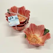 Set 4- Cynthia Rowley Floral Melamine Snack/Tidbit/Dip Bowl Set- 4.5" x 3" NEW!