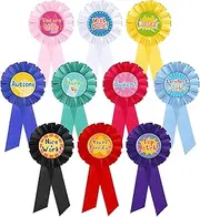 Yuxung 20 Pcs Motivational Rosette Award Ribbons Set Inspirational Award Ribbon Satin Prize Ribbons Honorable Recognition Ribbons Badge for Student Kids Winner Classroom Competition School, 10 Designs