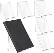 jojofuny 6 Pcs Acrylic Book Stand Clear Display Holders for Magazines Brochures Modern Decorative Storage Rack for Home Office Library Use