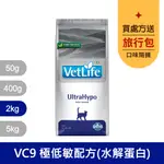 法米納FARMINA｜VC9 貓用極低敏配方(水解蛋白) 2KG｜VETLIFE獸醫寵愛天然處方貓糧 2公斤 處方貓飼料