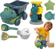 Toddler Beach Toys | Dinosaur-Themed Sand Box Set with Dump Truck - Sand Castle