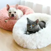 Pet Bed Dog Cat House Warm Soft Plush Calming Kennel Washable Pad Cushion Mat