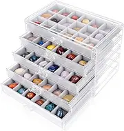 90 Grid Rock Collection Display Case - Acrylic Clear Organizer Box for Gemstone, Fossil, Crystal, Stone Collectibles Storage