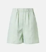 [Loro Piana] Loro Piana Angelo high-rise linen Bermuda shorts AU 16 green