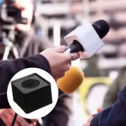 3 Pcs Logo Microphone Professional Interview Station