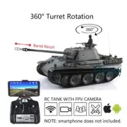 7.0 Customized Henglong 1/16 Panther G RTR RC Tank 3879 FPV Metal Tracks Wheels
