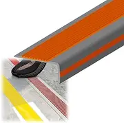 ZTZBFGM Anti-Slip Rubber Stair Nosing Edge Trim L Shape PVC Stair Protector Corner Stair Strip, Width 2.5X5cm,Grey~Orange,275.59in