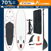 Stand Up Paddle Board Set SUP Surfboard Inflatable Red and White Kayak Wat 92201