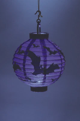 U. S. Toy Light Up Bat Paper Lantern Halloween 8" Hanging Decoration, Purple ...