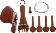 Sosoport 1 Set Complete Violin Accessory Kit Violin Chin Rest Tuning Pegs Tailpiece and Fine Tuning Screws Easy Installation Durable Wood Parts for All Skill Levels
