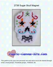 Sugar Skull Magnet-Plastic Canvas Pattern or Kit