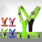 LED Night Running Cycling Security Vest Reflective Warning Lights Elastic Band