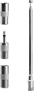 FM Radio Antenna-Fm Aerial for Hifi 7-Section Telescopic 75 Ohm F Type Male Plug Connector ​with 3 Adapters for Table Top Radio HiFi AV Stereo Receiver Mini System