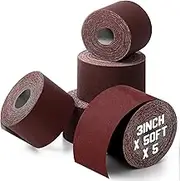 Dimsile 5 Rolls 3" Wide Emery Cloth Roll Abrasive Sandpaper Assortment Pack 80 150 240 320 400 Grits Sandpaper for Metal Wood Polishing(250 Feet, Each Roll 50 Feet)