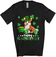 [Generic] Happy St. Patrick's Day; Cheerful Leprechaun Corgi Drinking Beer; Shamrock Drunker Unisex T-Shirt