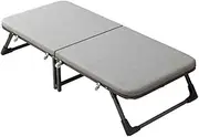 Folding Camping Bed for Adults w/Latex Pad Portable Single Guest Bed on Wheels Comfort Heavy Duty Camp Bed Sturdy Metal Frame for Office Nap Beach Pool Tent