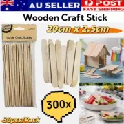 300 x 20x2.5cm Wooden Craft Stick Paddle Pop Stick Coffee Tea Ice Cream Stirrers