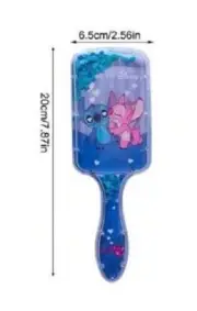 DISNEY STITCH Glitter Paddle Hair Brush ( NO water, Just Glitter )