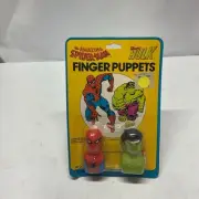 1978 Marvel Spider-Man Incredible Hulk Vintage Finger Puppets Imperial Toy 7968