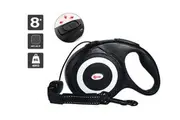 8M Retractable Dog Lead Leash Long Strong Extendable Lockable Heavy Duty 40kg Black
