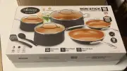 Gotham Steel Non-Stick Ceramic-Copper-Titanium Aluminum Cookware 10-pc Set NEW
