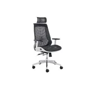 Elliot Office Computer Work Task Chair - White Frame, Black - White