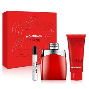 【MONTBLANC 萬寶龍】傳奇烈紅男性淡香精禮盒-淡香精100ml+隨行香氛7.5ml+沐浴精100ml(專櫃公司貨)