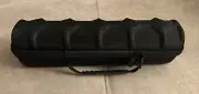 5 SLOT Watch Storage TRAVEL Box HARD Shell CASE w Zippered Closure Black/Green