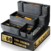 [60 PCS Upgraded] FLYVOLE Tool Box Organizer Tray, Toolbox Desk Drawer Organi...