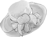 [MOKKHNB] Fashionable Wide Brim Organza Hat for Women Lightweight Breathable Sunshade Cap for Beach Travel UV Protection Stylish Design for Summer Activities White