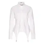 [Jean Paul Gaultier] Jean Paul Gaultier Jaretekkes Button-front Logo-plaque Shirt 38 FR WHITE