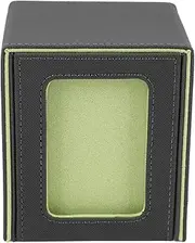 PU Leather Magnetic Closure Card Deck Box Separate Case 100pcs Game Cards Storage Comfortable Elegant Tables Rooms (Green)