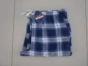 Peter Alexander Men Bright Blue Check Cotton Long Classic Pyjama Pants Size XXL