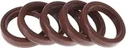X AUTOHAUX Universal Oil Seal TC Double Lip W Steel Spring Seal Ring Rotary Shaft Seal 28x35x7mm High Pressure FKM Rubber Brown 5 Pcs