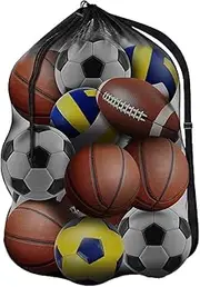 Extra Large Heavy Duty Drawstring Bags with Shoulder Strap Soccer Ball Net Bag Sport Equipment Storage Bag for Basketball Football Soccer Volleyball