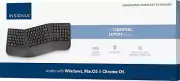 Insignia - Full-Size Wireless Ergonomic Membrane Keyboard - Black