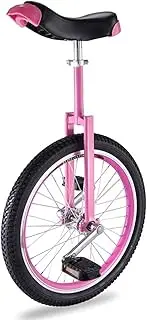 20 Inch Unicycle for Adults Kids, Steel Frame, One Wheel Balance Exercise Fun Bike for Teens Men Woman Boy Girl, Mountain Outdoor (Color : Pink) Durable TDF