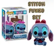 Disney Stitch In Cheshire Cat Costume Funko Pop! 1460 Figure & Plush SET NWT